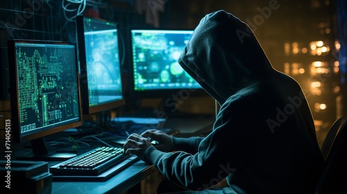 Hacker in a Cyber Attack
