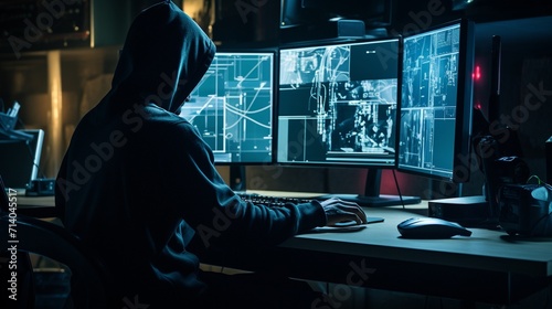 Hacker in a Cyber Attack