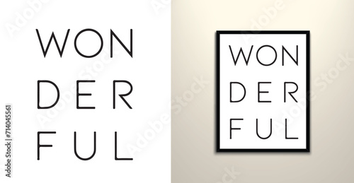 Wonderful Word lettering art design 
