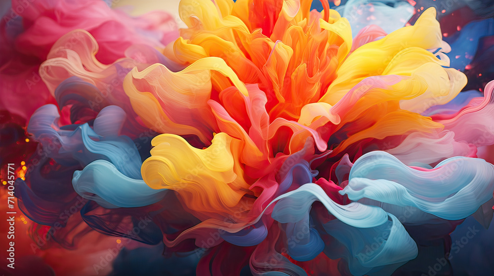 Obraz premium Melty Mashup abstract background theme, where melting and merging elements redefine the boundaries of creativity Ai Generative
