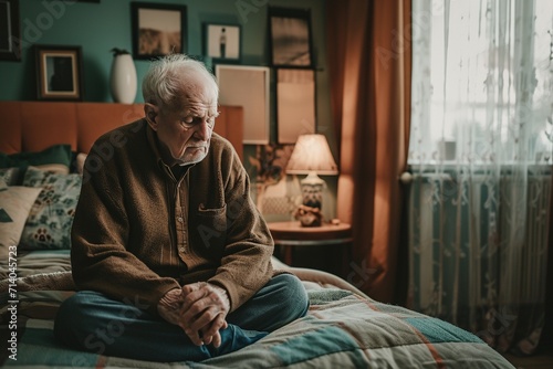 Elderly Loneliness and Health Struggles,Sad Senior Citizen Facing Life's Challenges