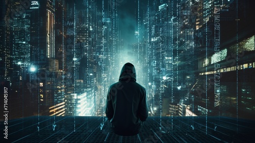 Hacker in a Cyber Attack
