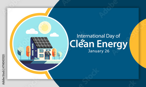 International day of clean energy is observed every year on January 26, Vector illustration