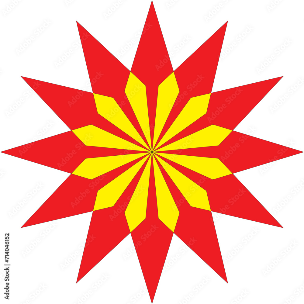Star mandala in yellow, and red tones. Colorful star. Vector drawing. Star mandala in yellow, and red tones. Colorful star. Vector drawing.