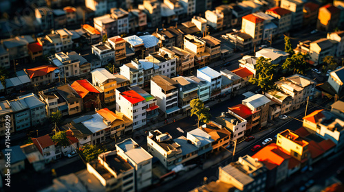 Wallpaper Mural Soar above a suburban landscape with this aerial view. The rooftops, trees, and neighborhood layout create a picturesque scene of modern urban living. Torontodigital.ca