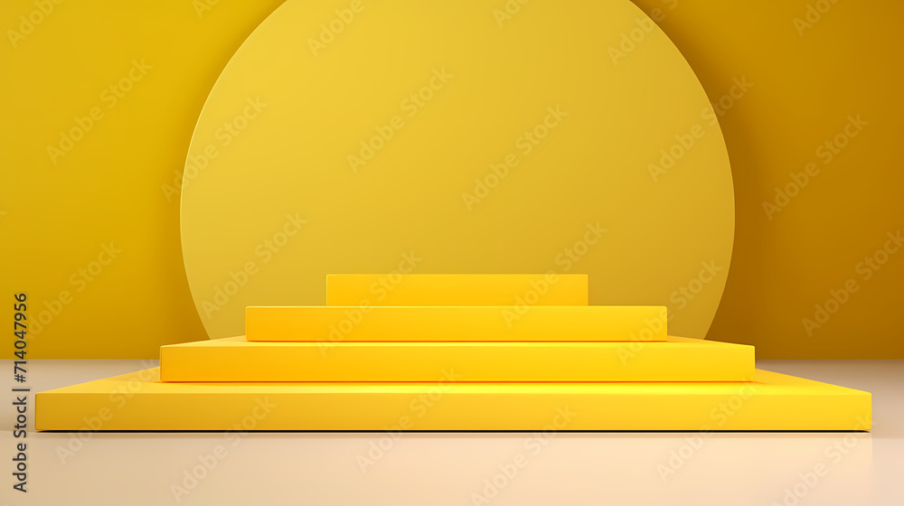 Obraz premium Modern round product advertising podium, booth, stage, product background, promotional event background