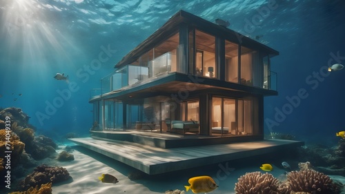 Home in Underwater Background Very cool