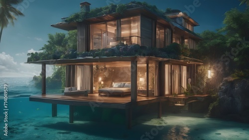 Home in Underwater Background Very cool