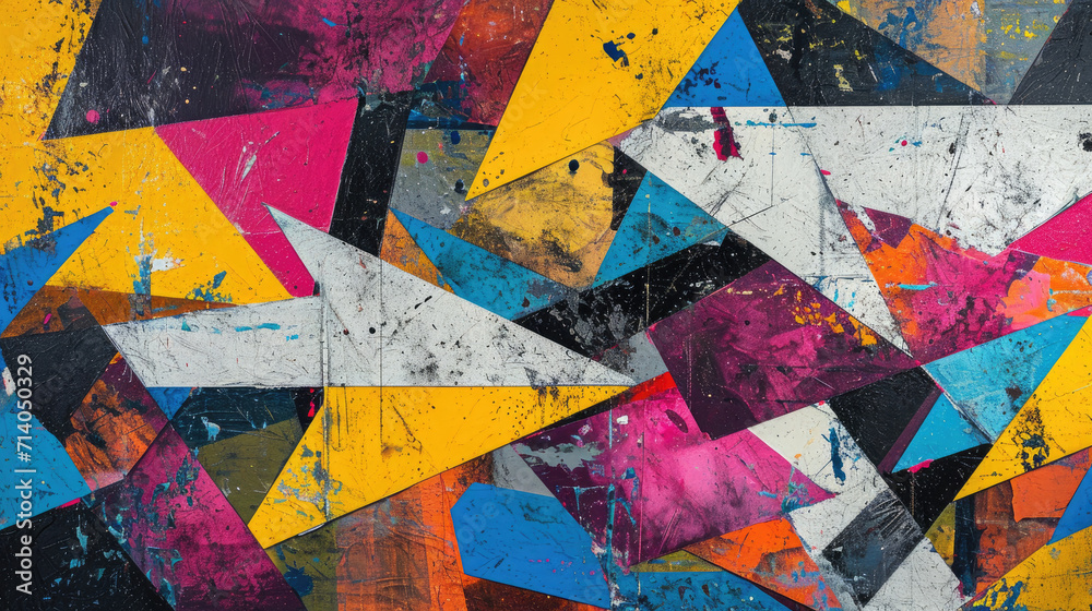 Abstract canvas background with bright geometric shapes, creating a sense of depth
