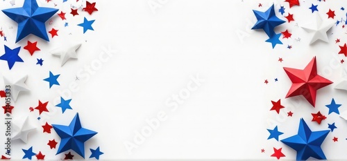 American flag white background with copy space for 4th july independent day. American Flag Border

