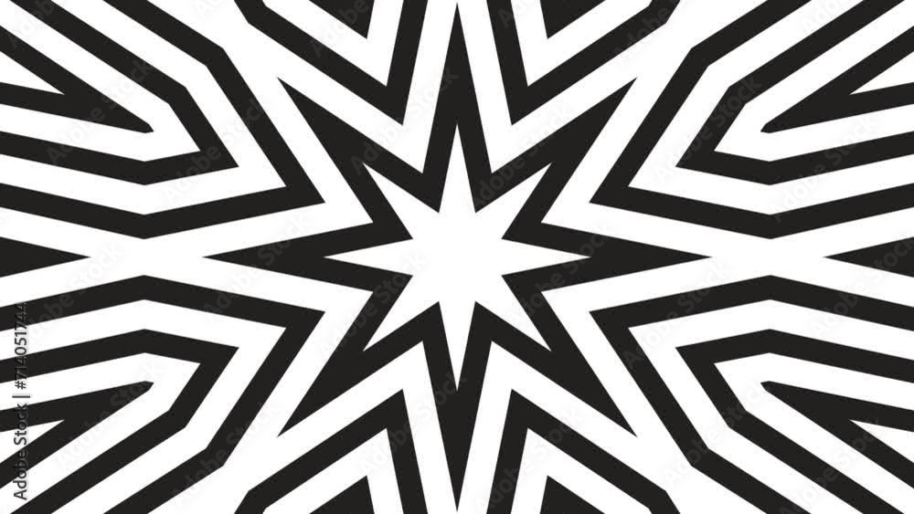 Black and White visualisation concept. endless looped video 4K Seamless Background Animation. Black and white graphics. Seamless looping animation footage.