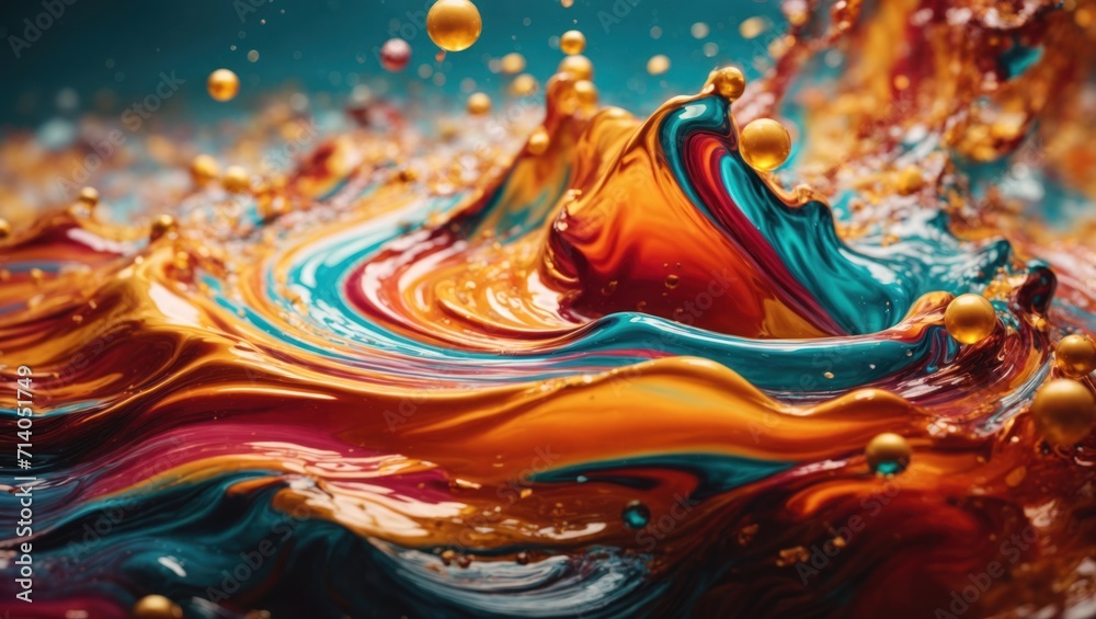 Colorful paint splashes. 3d rendering