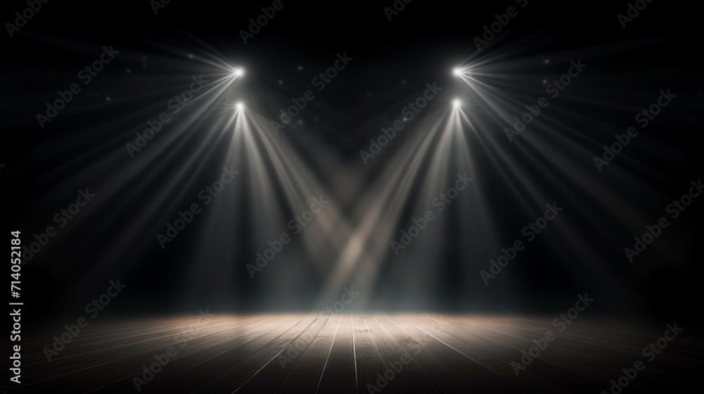 Artistic performances stage light background with spotlight illuminated the stage for contemporary dance. Empty stage with monochromatic colors and lighting design 