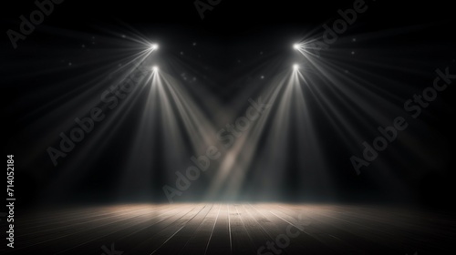 Artistic performances stage light background with spotlight illuminated the stage for contemporary dance. Empty stage with monochromatic colors and lighting design 