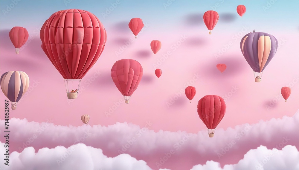 Obraz premium Above the Clouds: Hot Air Balloons Soaring in Elegance