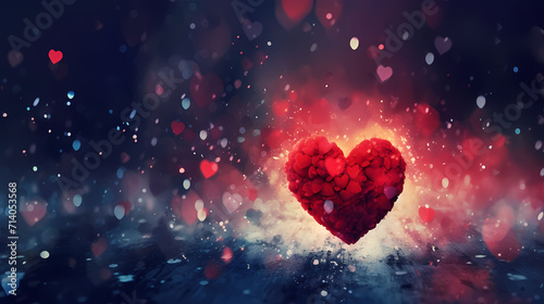 Valentine's Day, love and romance background, background with heart shapes photo