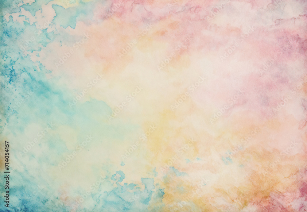 A faded, vintage, grungy watercolor pastel paper background