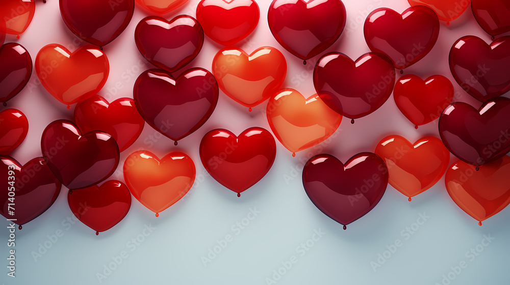 Valentine's Day, love and romance background, background with heart shapes