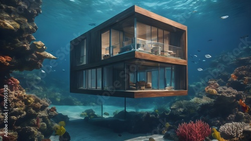 Home in Underwater Background Very cool