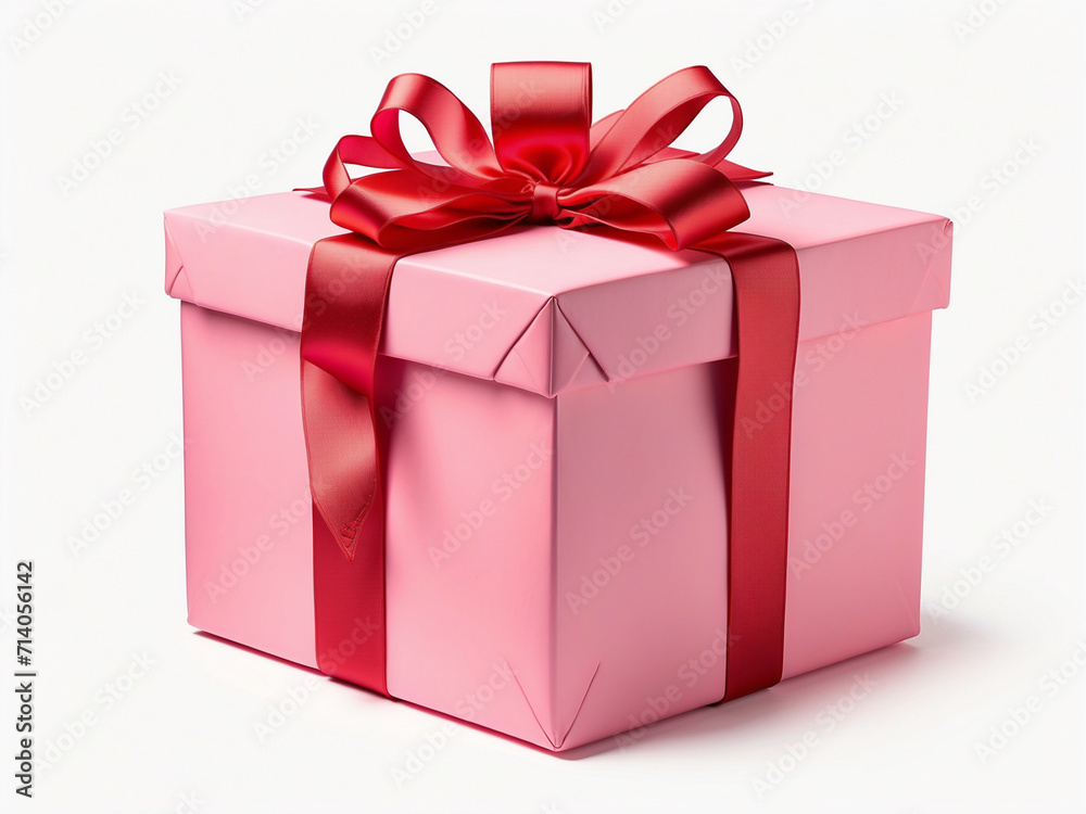 Photo of a pink gift and red ribbon 5 Photo of a pink gift and red ribbon 5