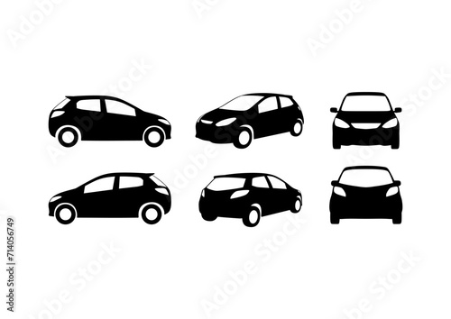 Car icon set isolated on the white background. Ready to apply to your design. Vector illustration.  