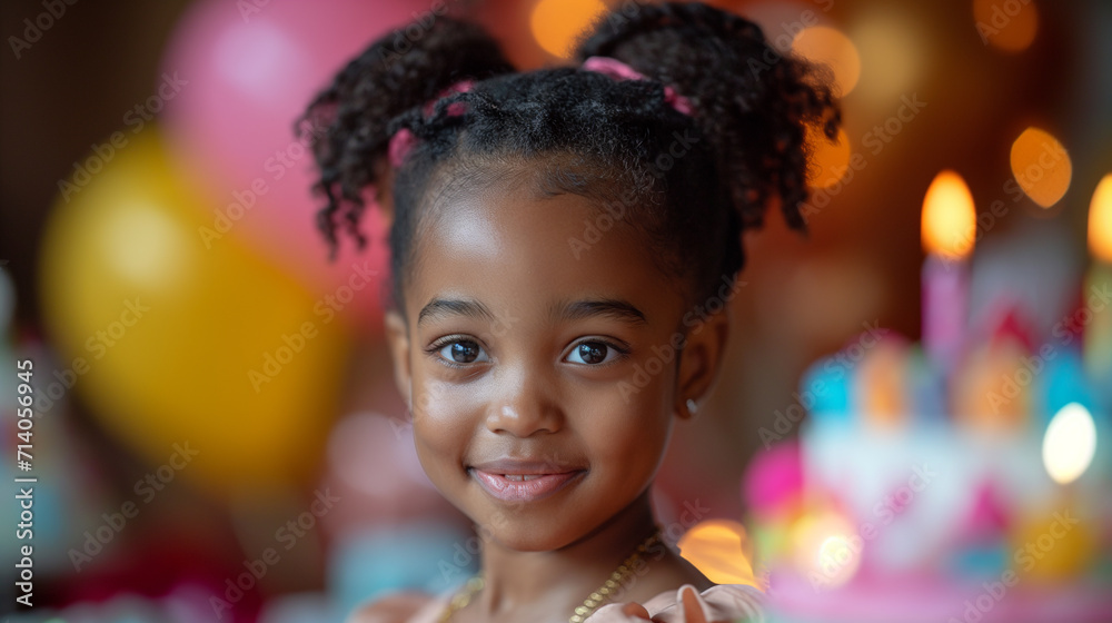 Smiling beautiful little black girl in on birthday party. Isolated. Transparent background. Happy childhood concept. Selective focus. Smiling beautiful little black girl in on birthday party. Isolated. Transparent background. Happy childhood concept. Selective focus.