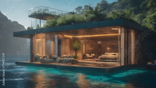 Home in Underwater Background Very cool