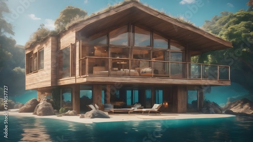 Home in Underwater Background Very cool