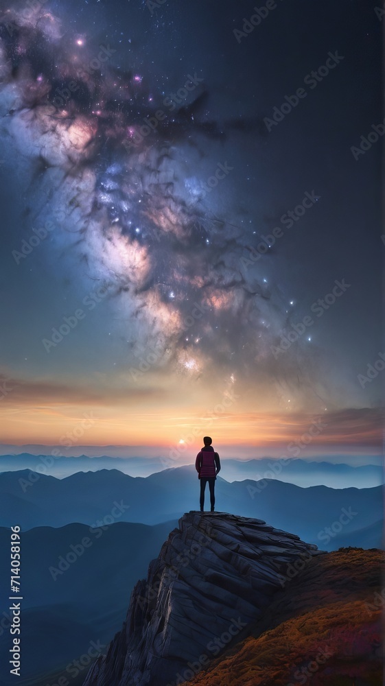 A painting of lake with a mountain landscape scene background, Generative Ai A painting of lake with a mountain landscape scene background, Generative Ai