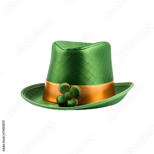 A green leprechaun hat isolated on transparent background