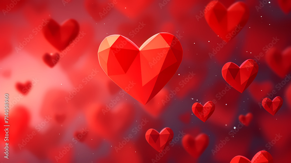 Valentine's Day, love and romance background, background with heart shapes