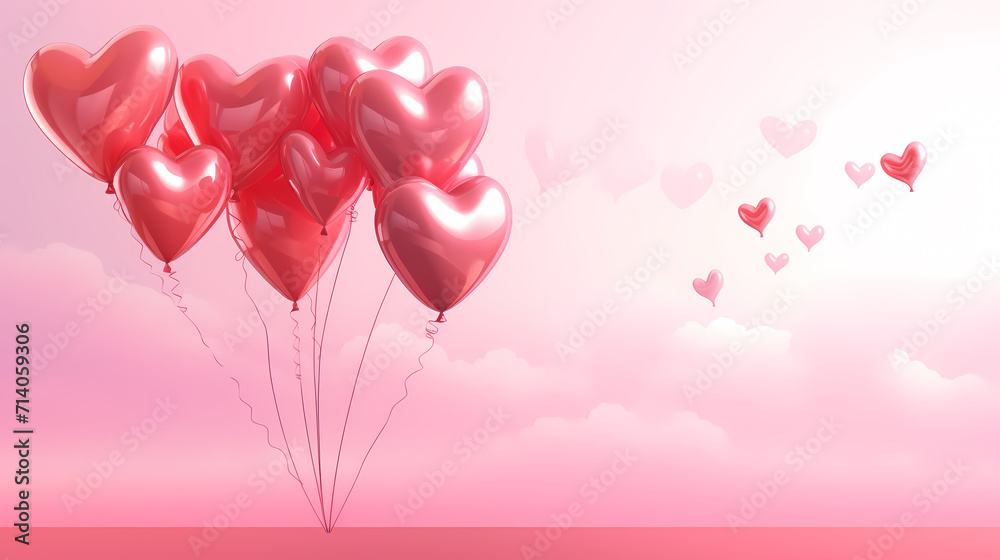 Valentine's Day, love and romance background, background with heart shapes