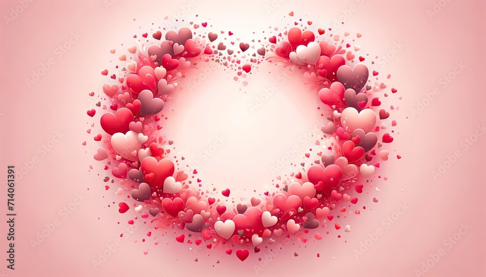 Valentine's Day Red and Pink Hearts Background