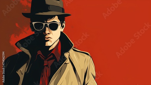 Gangster on the wall background illustration 