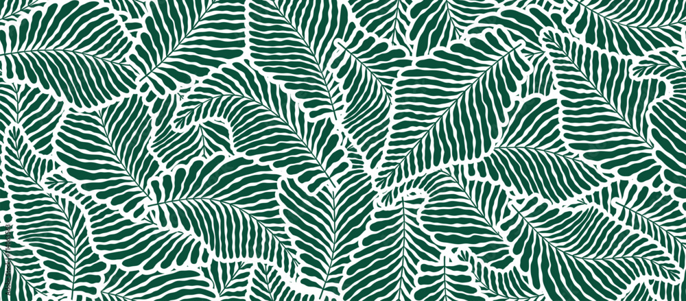 palm leaves seamless pattern.	 - obrazy, fototapety, plakaty 