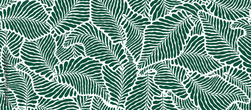 palm leaves seamless pattern.	