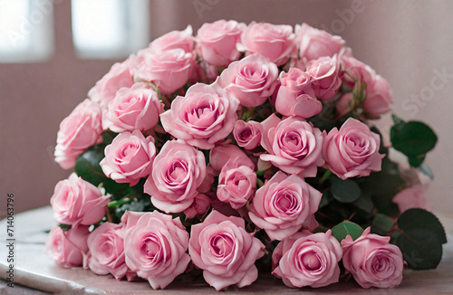 happy valentines day Fresh pink Roses  bouquet of pink roses. pink roses bouquet