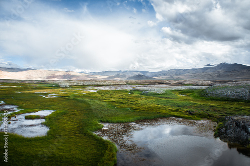 Lake Tso Kar  a high-altitude lake in the Himalayas  Ladakh  mountain  India