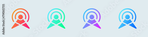 Broadcast solid icon in gradient colors. Online signs vector illustration.