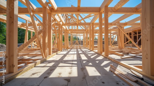Wooden Framework of New Residential Construction