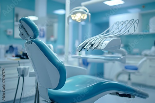 modern dental clinic interior with dentist  s chair