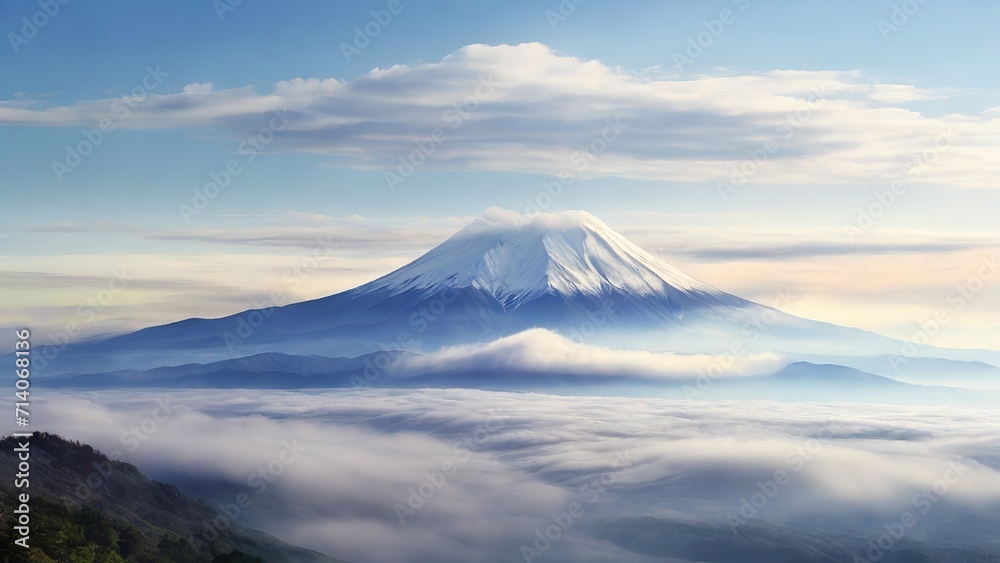 A painting of lake with a mountain landscape scene background, Generative Ai A painting of lake with a mountain landscape scene background, Generative Ai