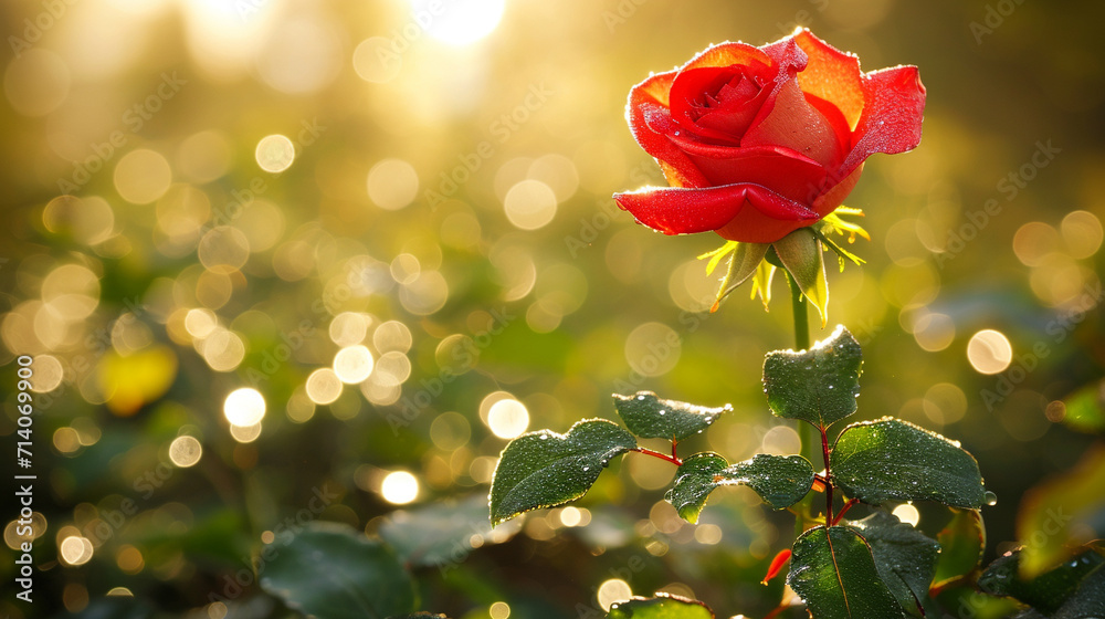 Obraz premium red rose in the garden