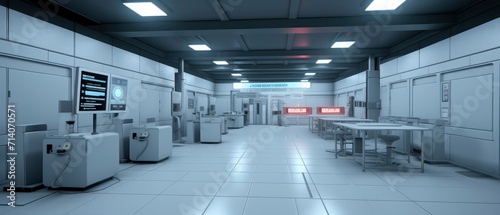 Busy Room With Many Appliances and Tables for Various Tasks and Activities