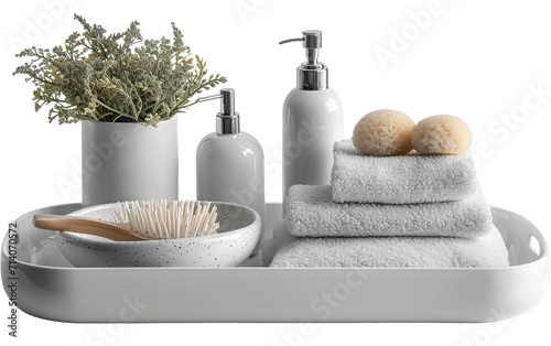 Relaxing Bath Caddy Organizer on Transparent Background