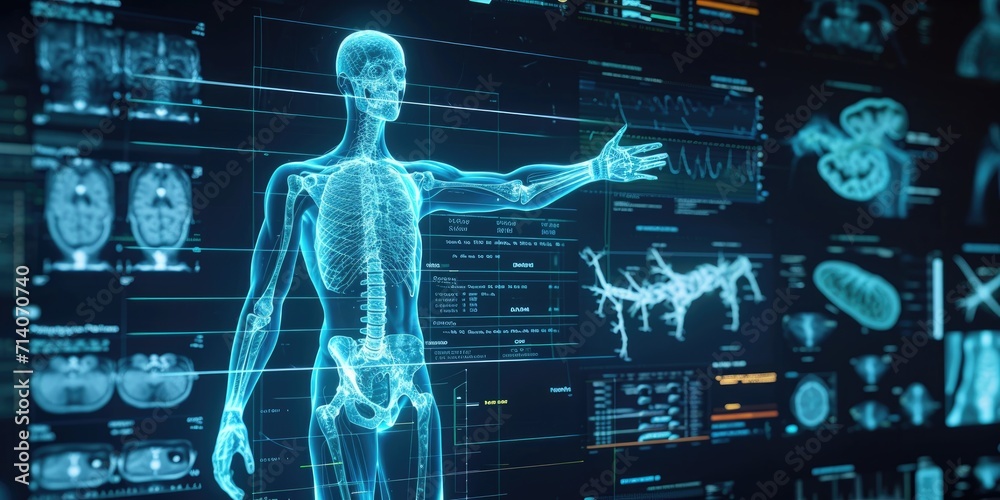 detailed anatomical structures revealed through MRI technology - obrazy, fototapety, plakaty 