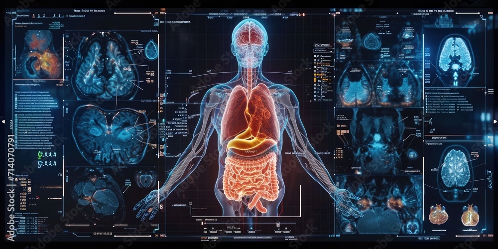 the visualization of organ functions through nuclear imaging - obrazy, fototapety, plakaty 