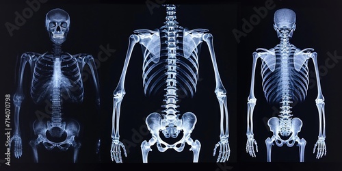 skeletal structures or fractures visible in X-ray images