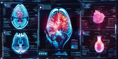 colorful PET scan images depicting physiological processes photo