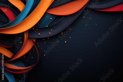 Abstract background awareness day dark blue orange and orchid ribbon 